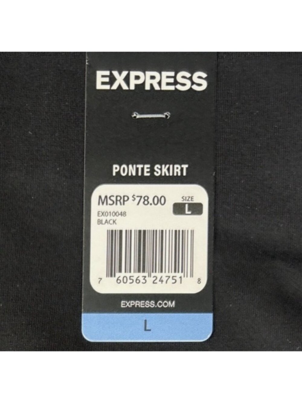 Express Womens Black Ponte Pencil Tailored Stretchy PullOn Seamless Skirt Size L - Picture 7 of 10
